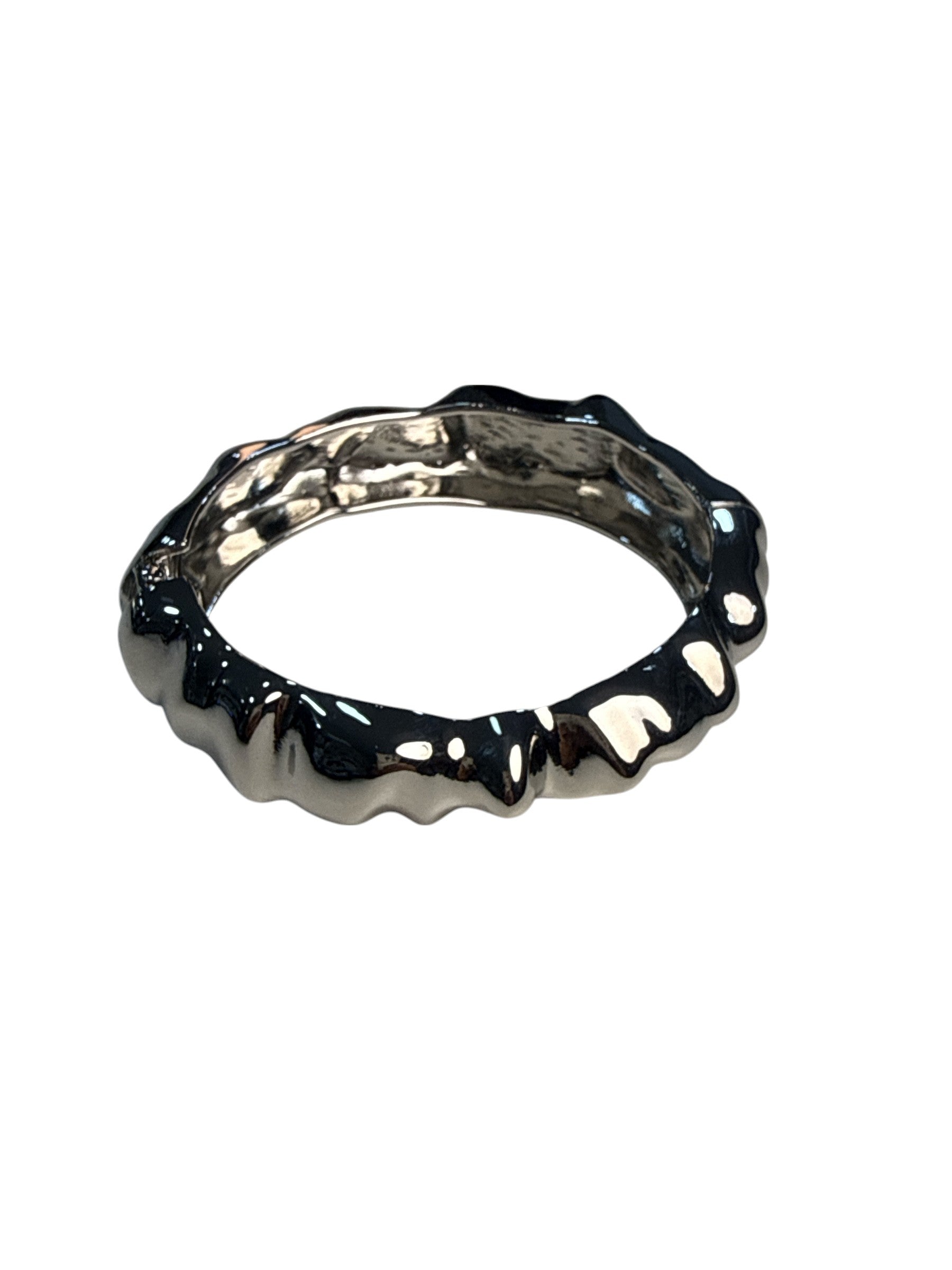 Bracelete Prata Minimalista Ondulado Maria Mônica