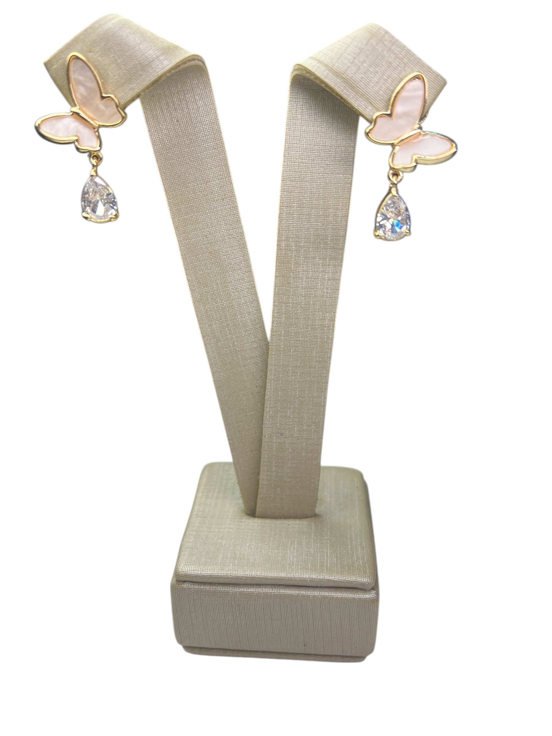 Brinco Dourado Borboleta Brilhante