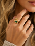 Anel Dourado Maria Samara Verde