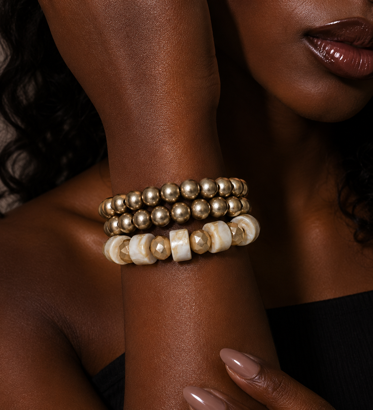 Trio Pulseira Dourada Maria Luiza
