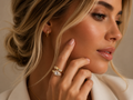 Anel Dourado Maria Samara Cristal