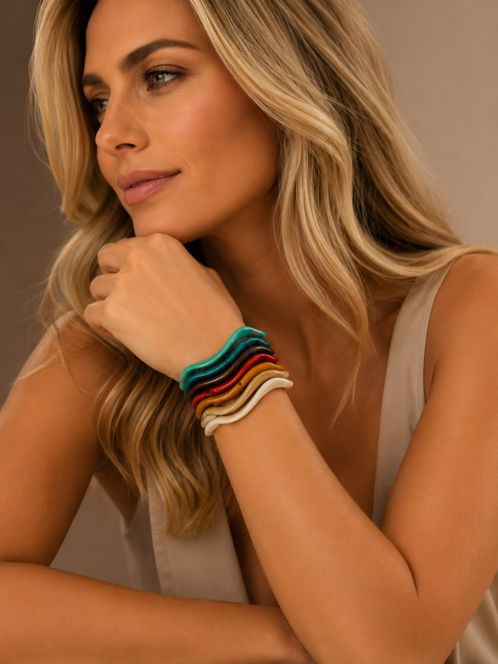 7 Braceletes Ondas Maria Eveline