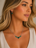 Conjunto Prata Brinco e colar Maria Talia