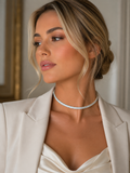 Choker Dourado Rigida Brilhantes Artificiais