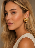 Brinco Dourado bolinhas Maria Adria