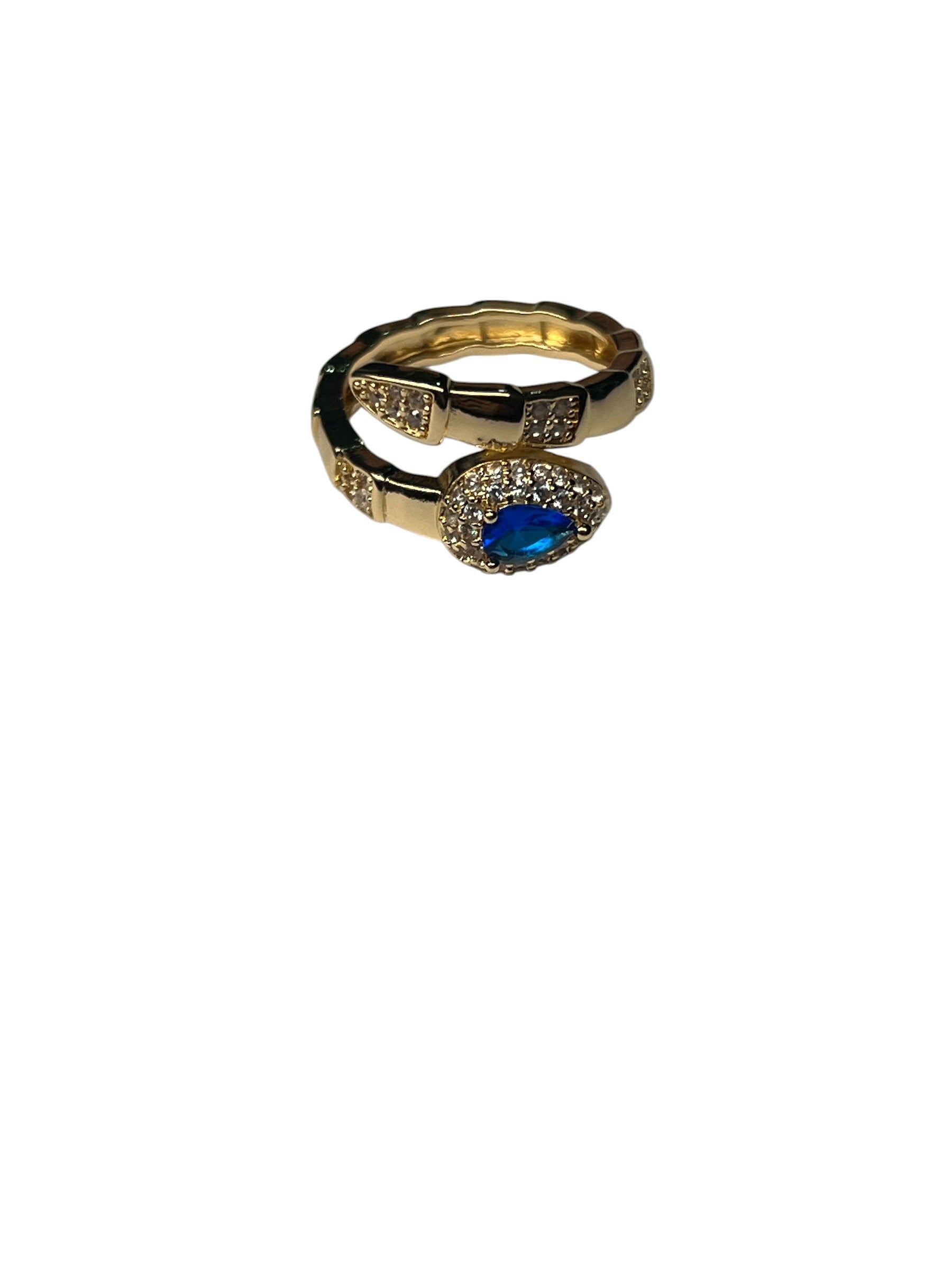 Anel Dourado Maria Samara Azul